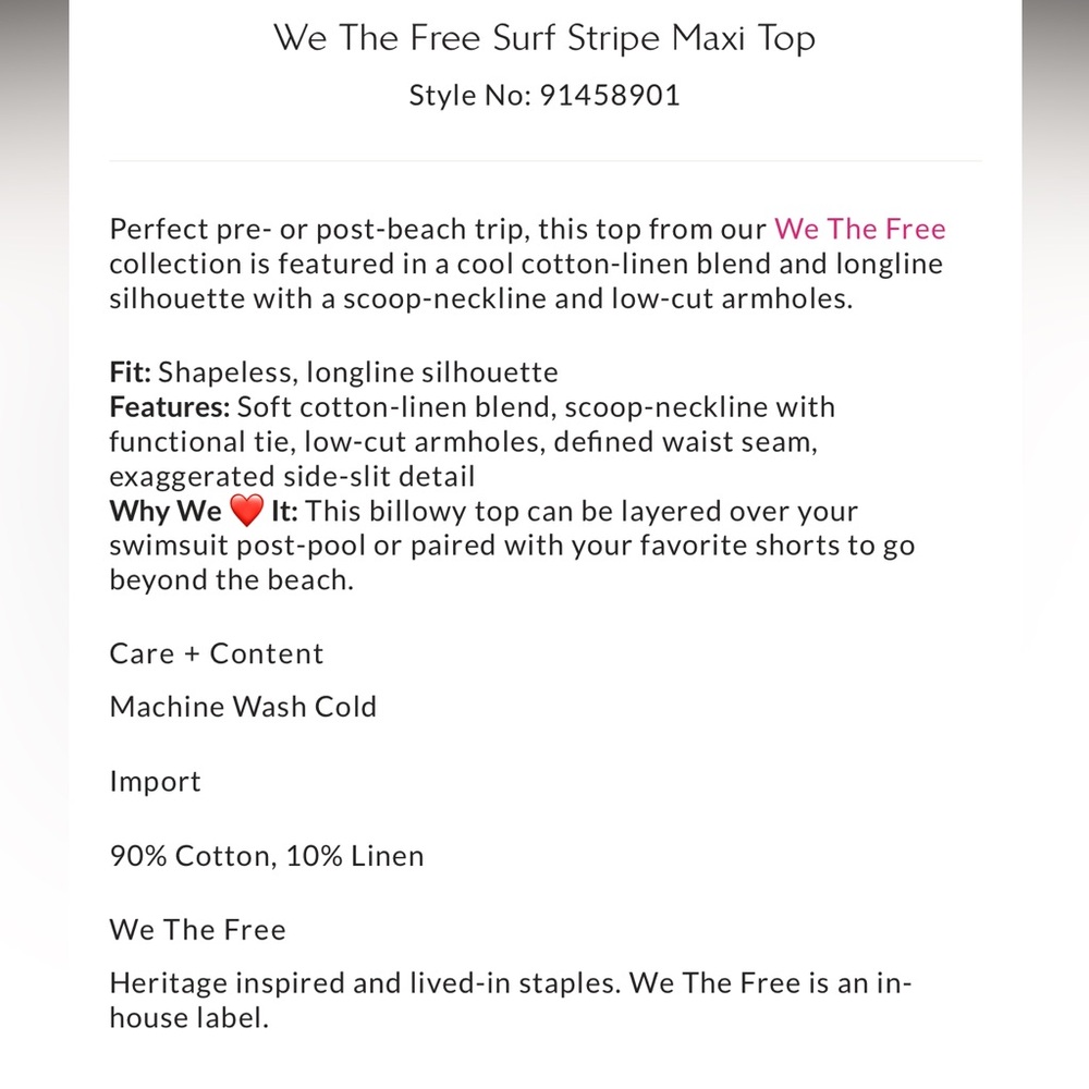 FREE PEOPLE WE THE FREE SURF STRIPE MAXI TOP - Picture 5 of 9